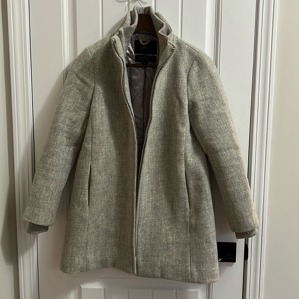 JCrew Italian Wool Trench coat gray